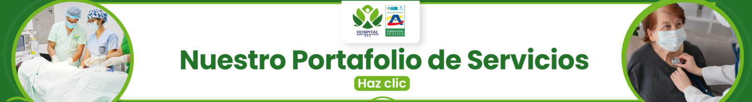 Banner informativo del Hospital Susana López de Valencia sobre el portafolio de servicios.